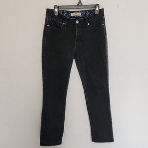 Levi's 525 Perfect Waist Black Denim Jeans Straight Leg Womens 30 X 26 Short